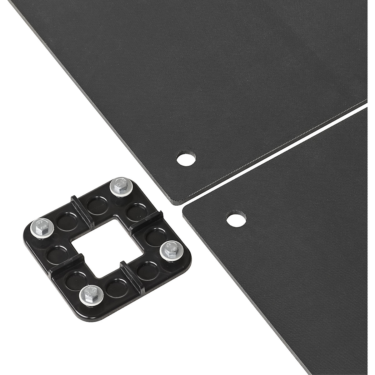 Conector atornillado para esteras de protección del suelo