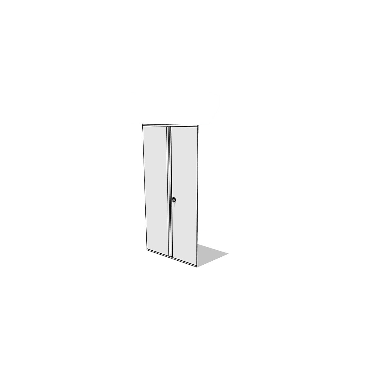 Juego de ampliación de puerta batiente, para altura de estantería 1960 mm, gris luminoso-0