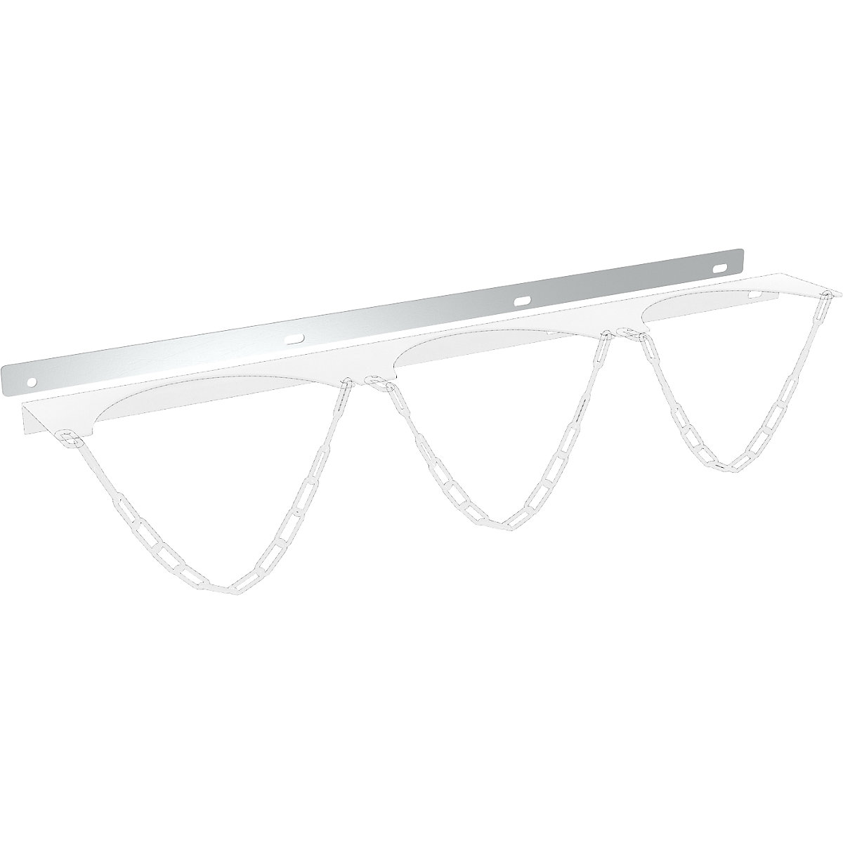 Placa de sujeción en pared de rejilla – eurokraft basic, para soporte mural de bombonas de gas con Ø máx. de 140 mm, para 3 bombonas-0