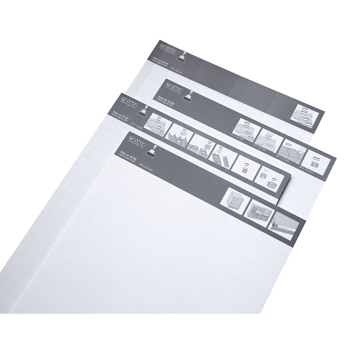 Étiquettes – LISTA, 5 feuilles A4, différentes tailles, pour armoire et tiroir-0
