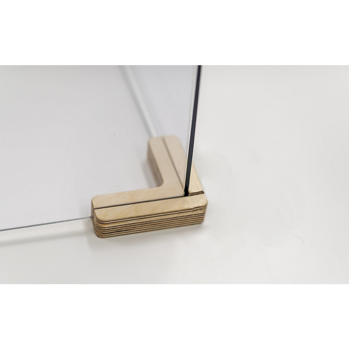 Liaison de pieds pour vitres de séparation, en forme de L, 2 directions, L x l x h 120 x 120 x 30 mm-0