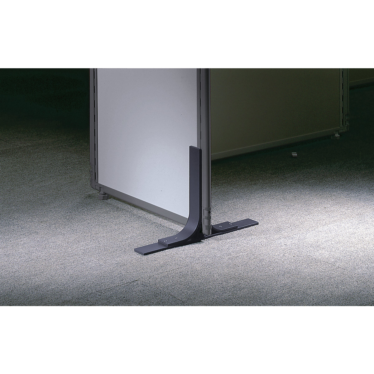 Pied métallique, pour cloison acoustique, déport 225 mm de chaque côté-0