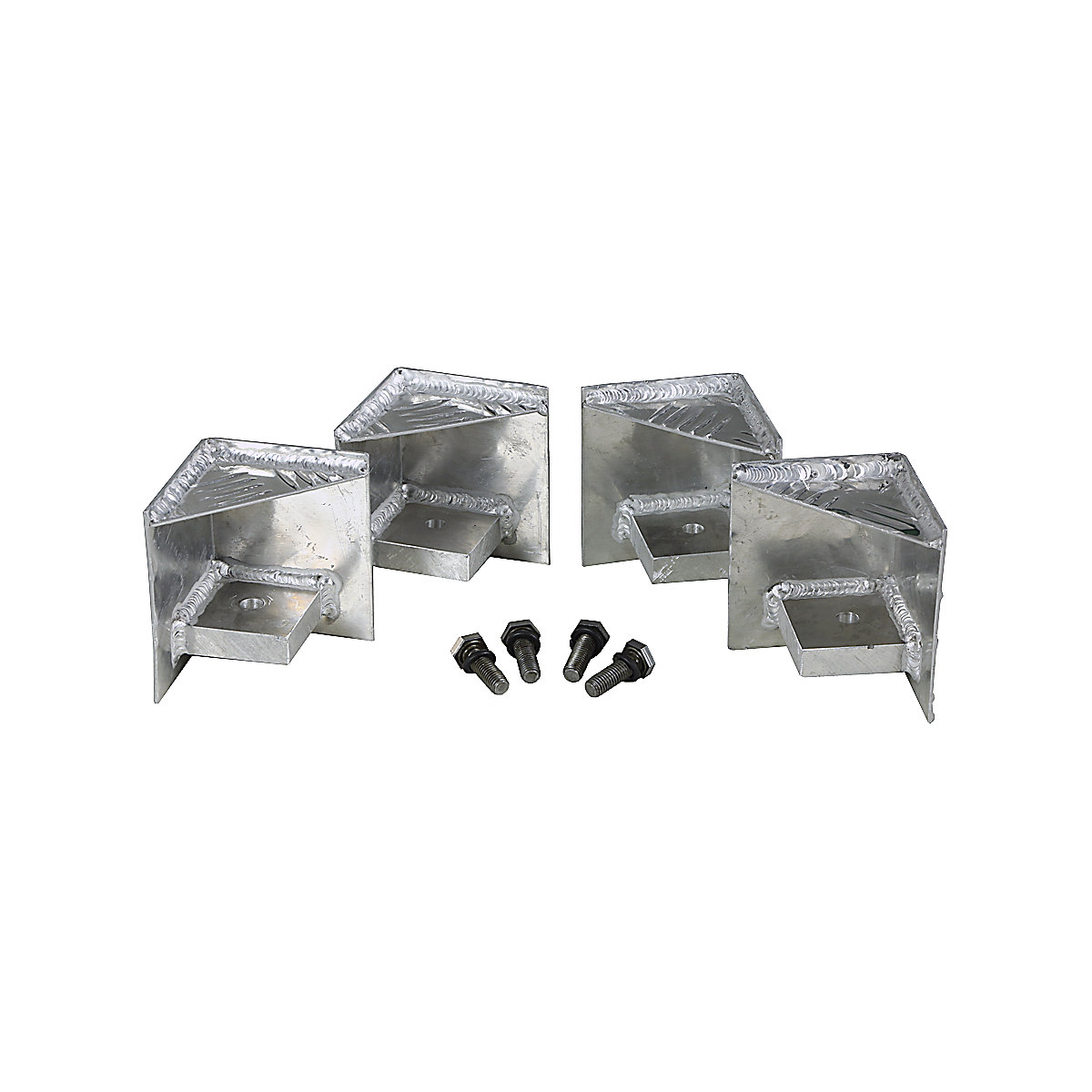 Pieds de palette, pour boîtes en tôle striée, lot de 4, avec accessoires de fixation-0
