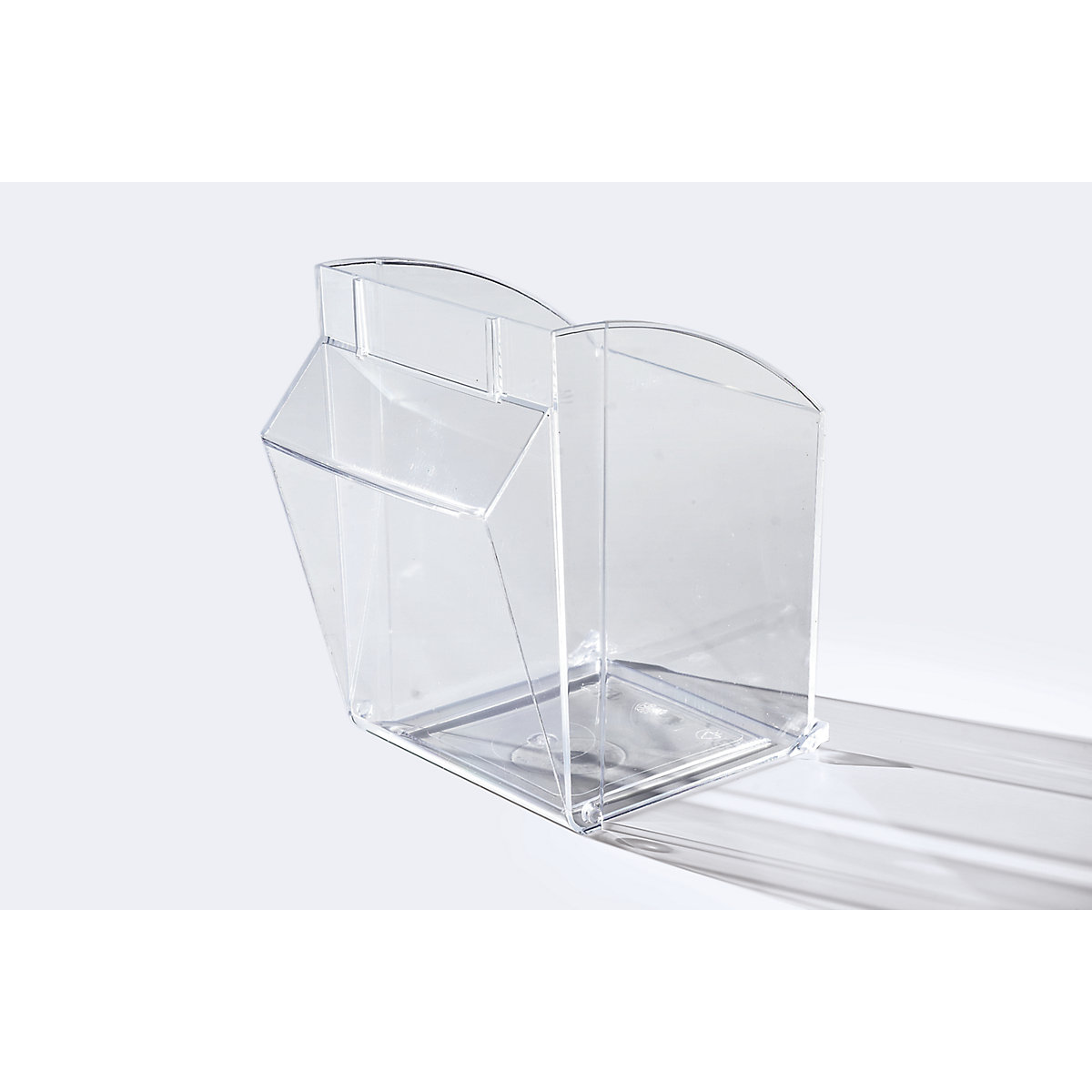 Bac pivotant en Styrolux®, L x l x h 177 x 147 x 161 mm, lot de 3, transparent-0