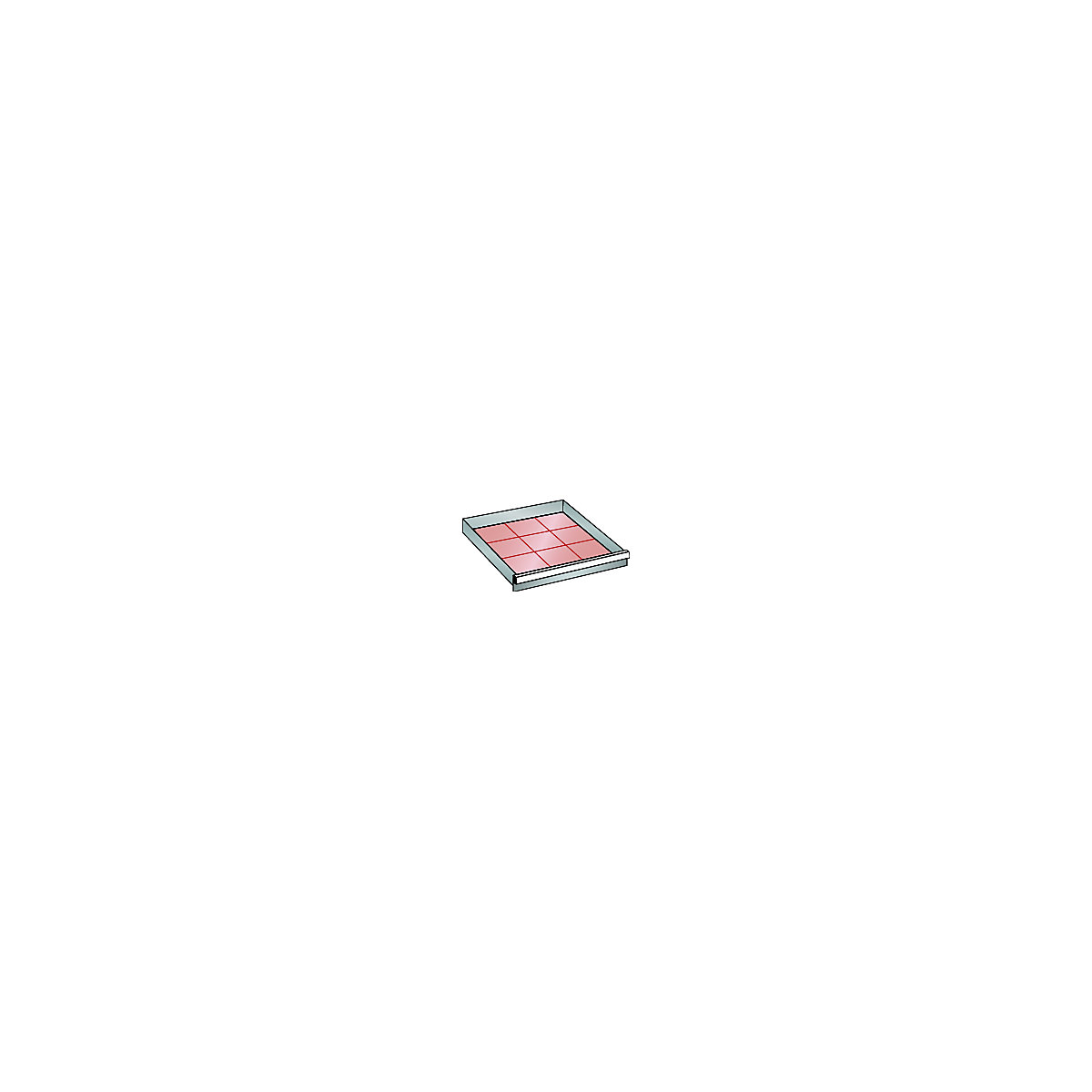 Tiroir – LISTA, pour armoire l x p 564 x 572 mm, charge max. 75 kg, hauteur façade 50 mm, gris clair-0