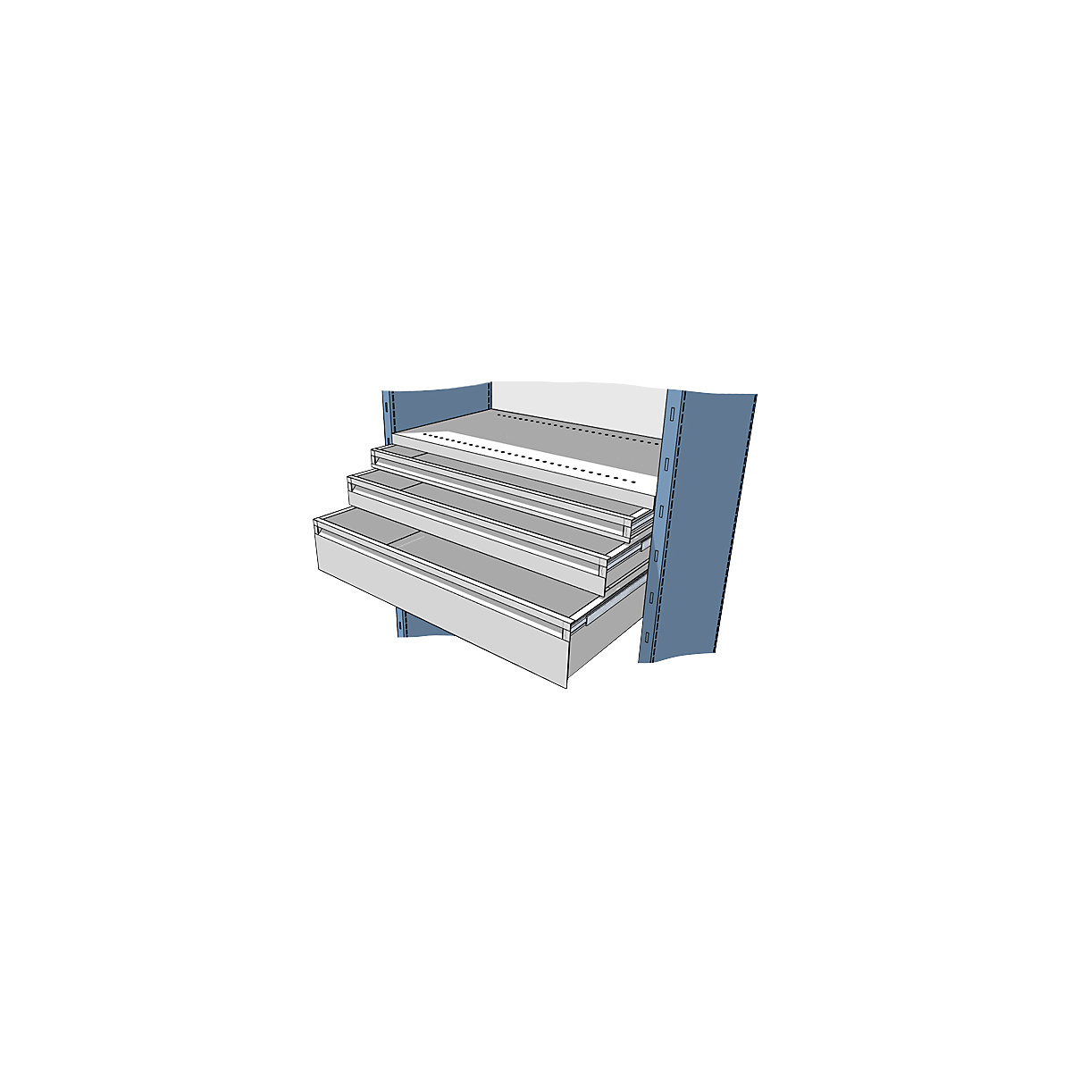 Tiroir pour armoire et rayonnage combinés (Illustration du produit 2)-1