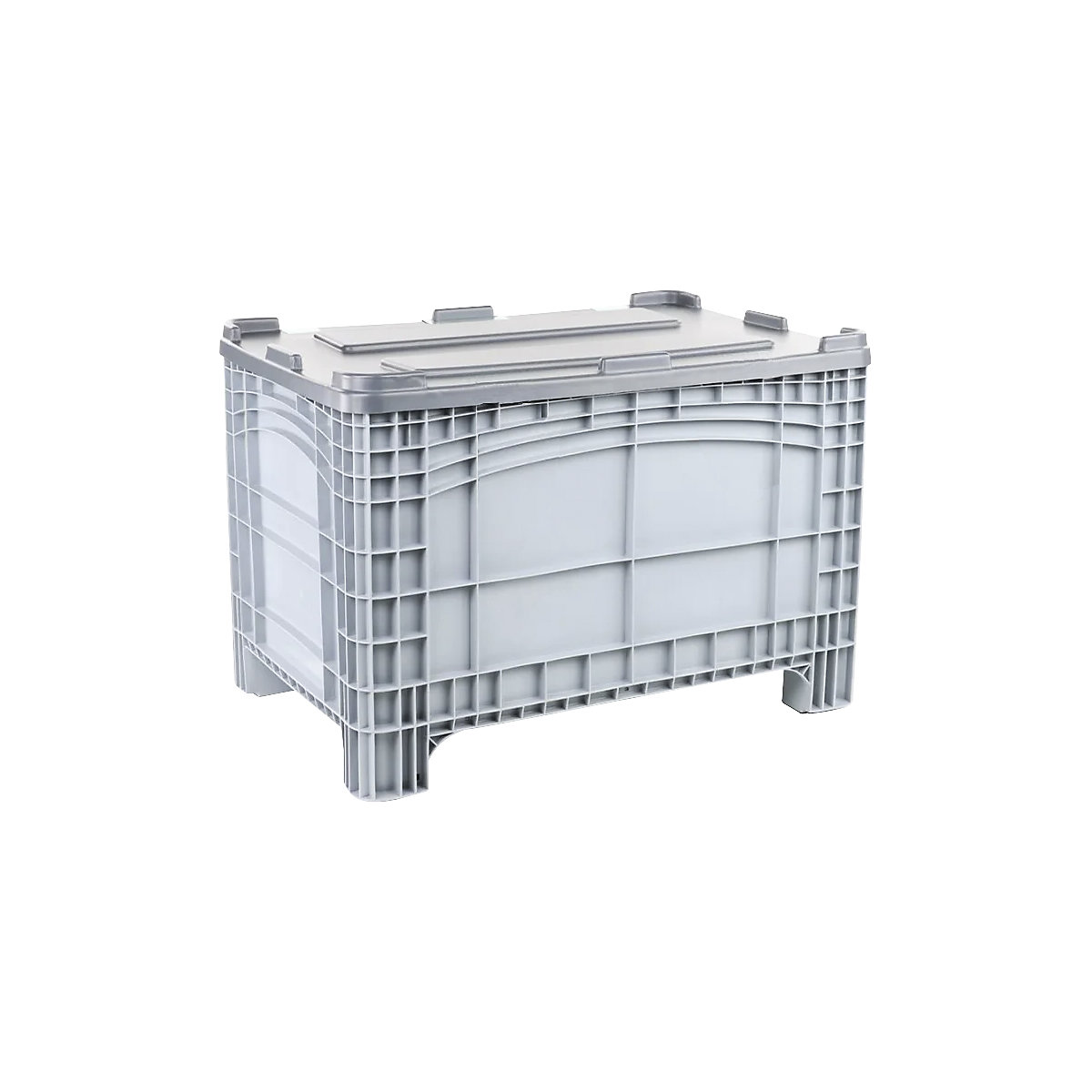 Coperchio incernierato per casse, grigio, per lungh. x largh. 800 x 1200 mm-0