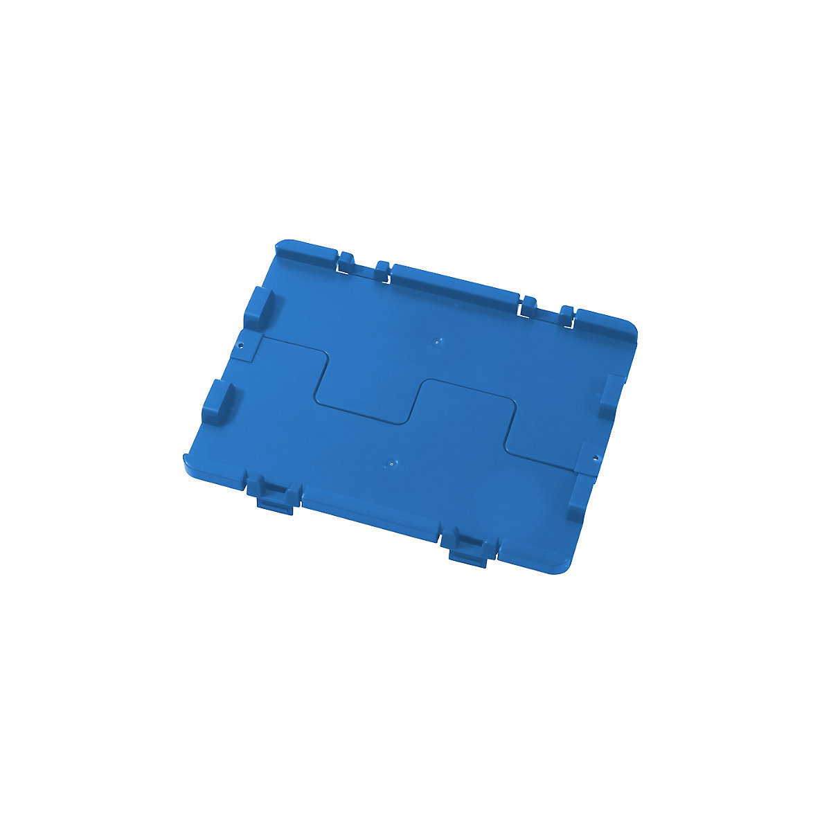 Coperchio ribaltabile, cerniere incluse, conf. da 4 pezzi, lungh. x largh. 600 x 400 mm, blu-0
