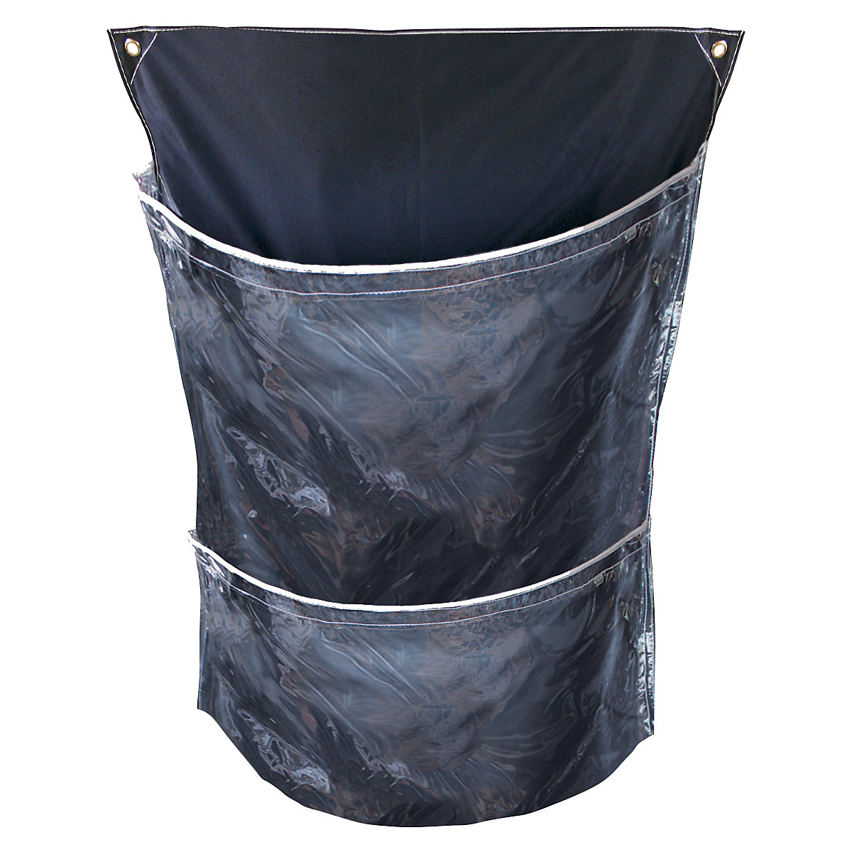 Racksack® per rollcontainer, con 2 tasche, blu/trasparente-0