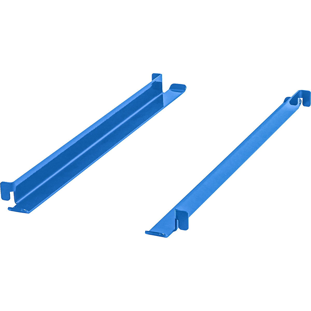 Binari di supporto CustomLine – eurokraft pro, lunghezza 418 mm, conf. da 2 pz., blu chiaro RAL 5012-0