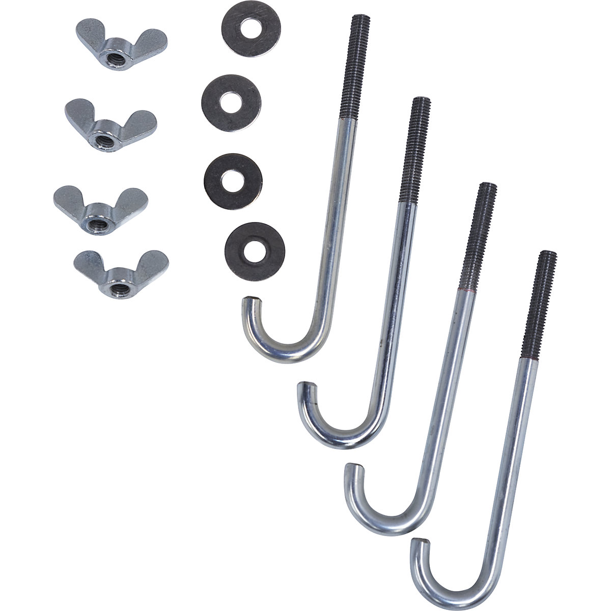 Set di montaggio – FALCON, per imbuto XL per IBC, 4 ganci, rondelle, dadi-0