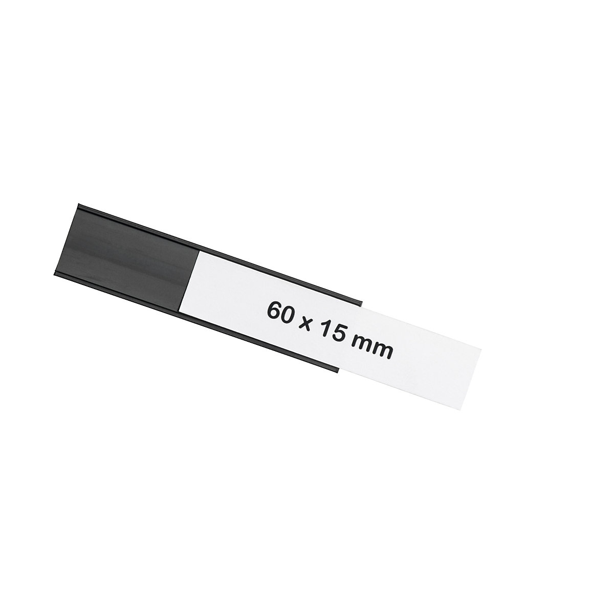 Profilato a U magnetoflex®, conf. da 30 pz. – magnetoplan, alt. x largh. 15 x 60 mm, nero-0