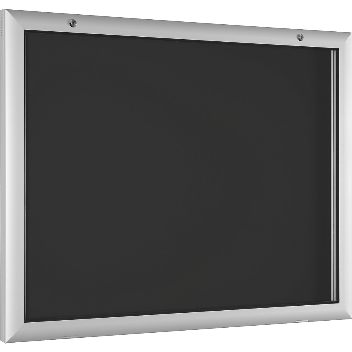 Bacheca per interni ed esterni, apertura anta a 180° verso il basso, per UNI A1, pannello posteriore grigio antracite RAL 7016-0