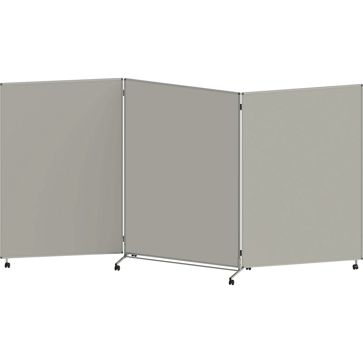 Lavagna per presentazioni, pieghevole e mobile – eurokraft basic, alt. x largh. x prof. 1905 x 3640 x 500 mm, grigio chiaro-0
