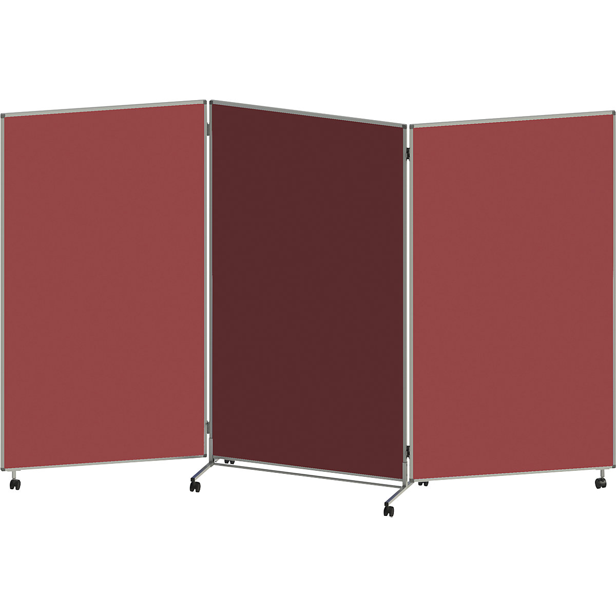 Lavagna per presentazioni, pieghevole e mobile – eurokraft basic, alt. x largh. x prof. 1905 x 3040 x 500 mm, marrone rossiccio-0
