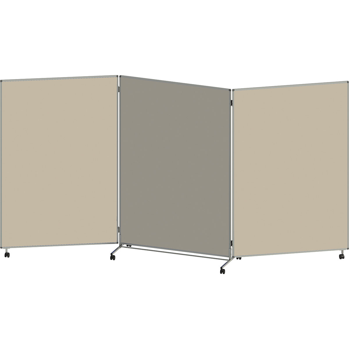 Lavagna per presentazioni, pieghevole e mobile – eurokraft basic, alt. x largh. x prof. 1905 x 3640 x 500 mm, beige-0