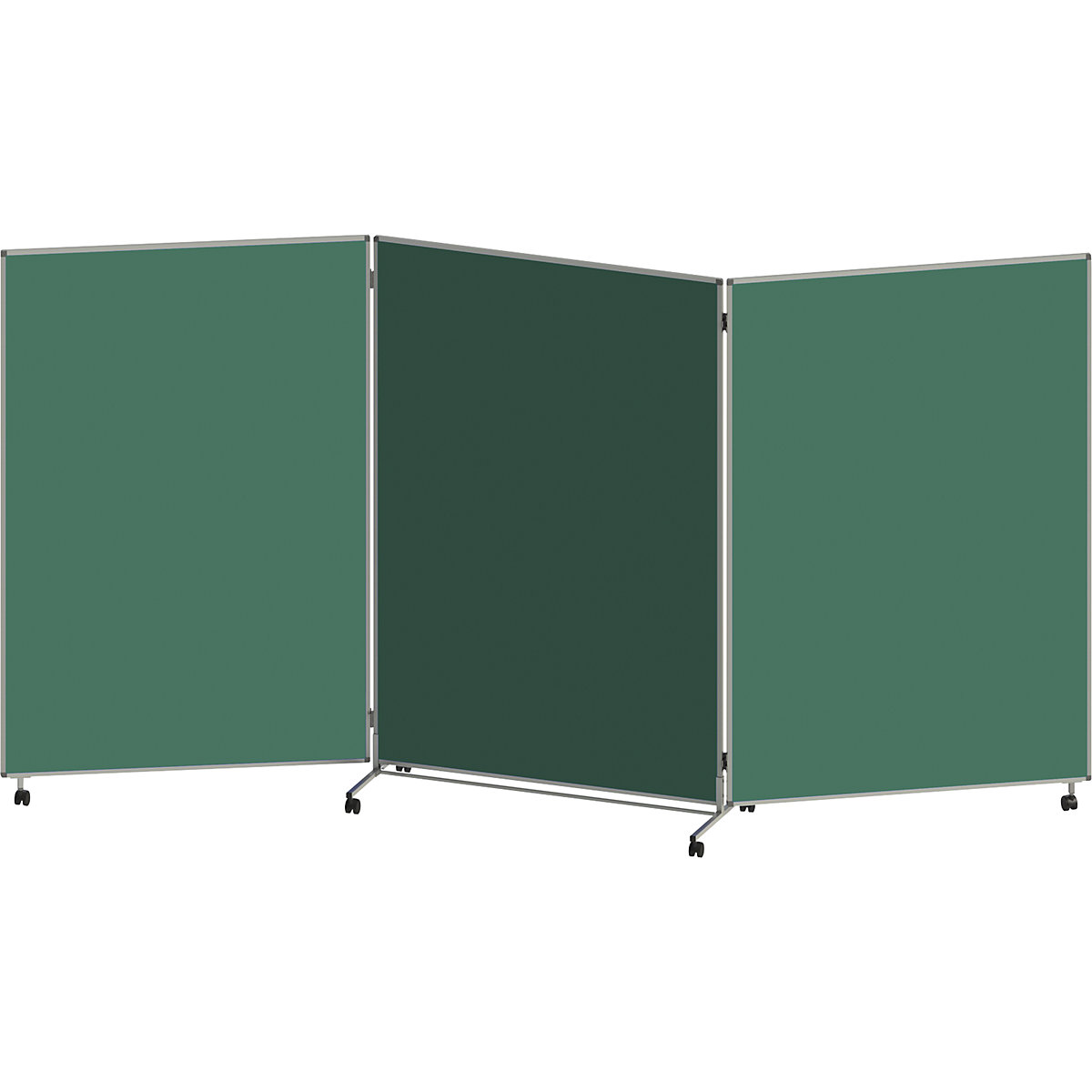 Lavagna per presentazioni, pieghevole e mobile – eurokraft basic, alt. x largh. x prof. 1905 x 3640 x 500 mm, verde-0