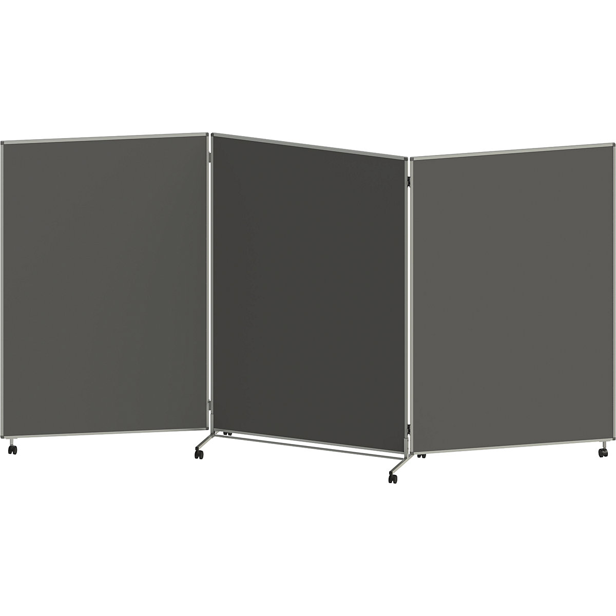 Lavagna per presentazioni, pieghevole e mobile – eurokraft basic, alt. x largh. x prof. 1905 x 3640 x 500 mm, antracite-0
