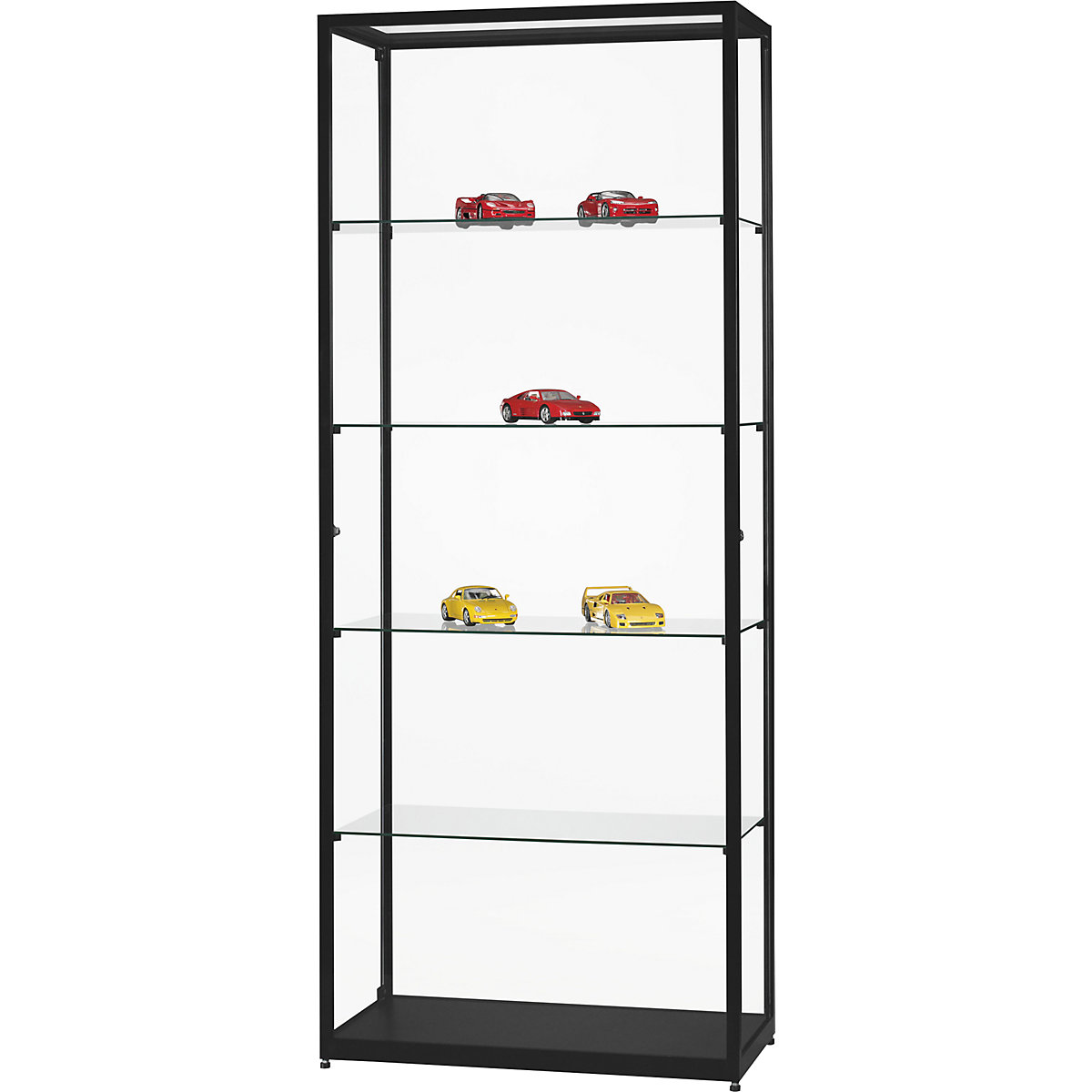Vetrinetta, altezza 1984 mm, senza illuminazione, largh. x prof. 800 x 400 mm, rettangolare, nero-0
