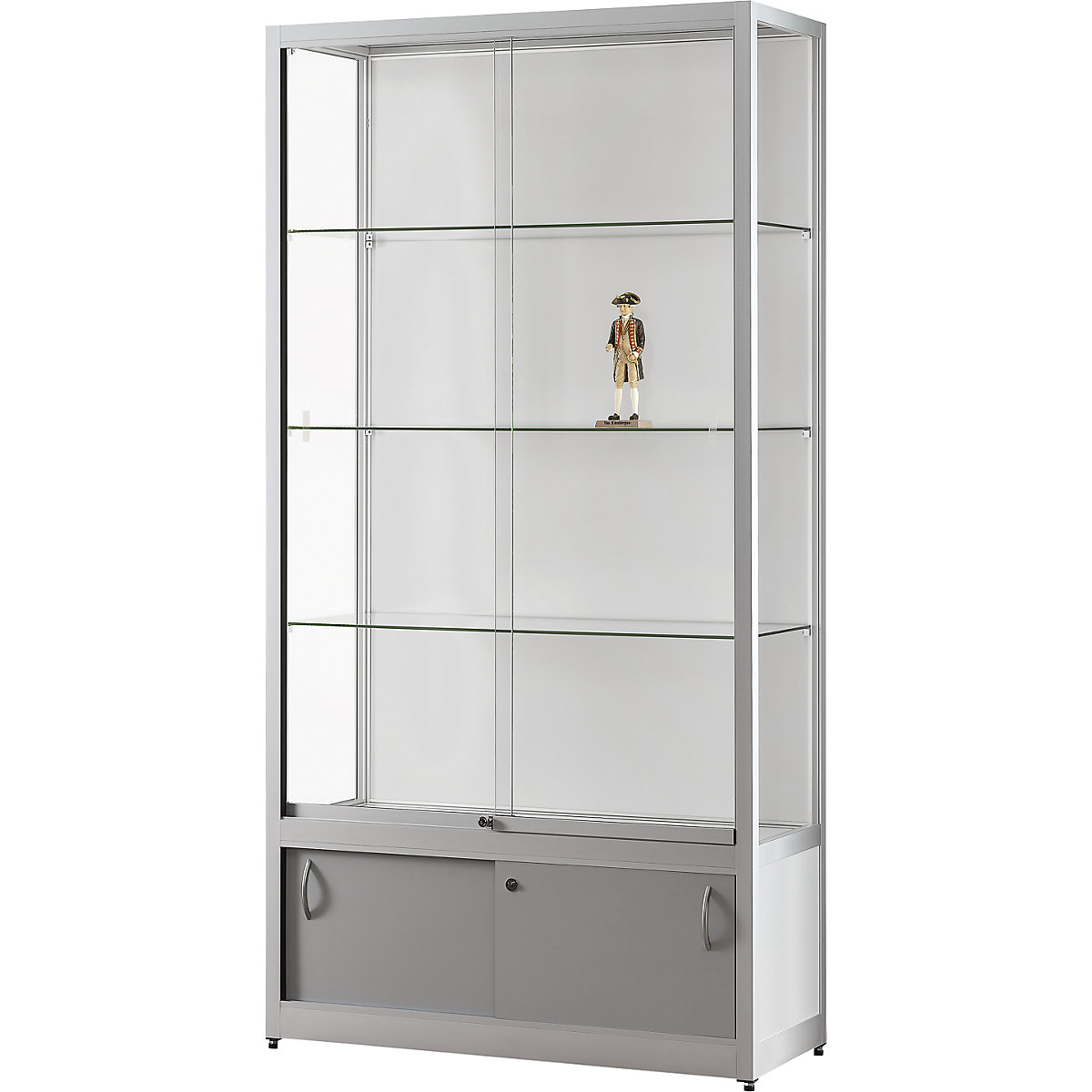 Vetrinetta con illuminazione a LED, altezza 1972 mm, con ante di scorrevoli, larghezza 1000 mm, con armadietto-0
