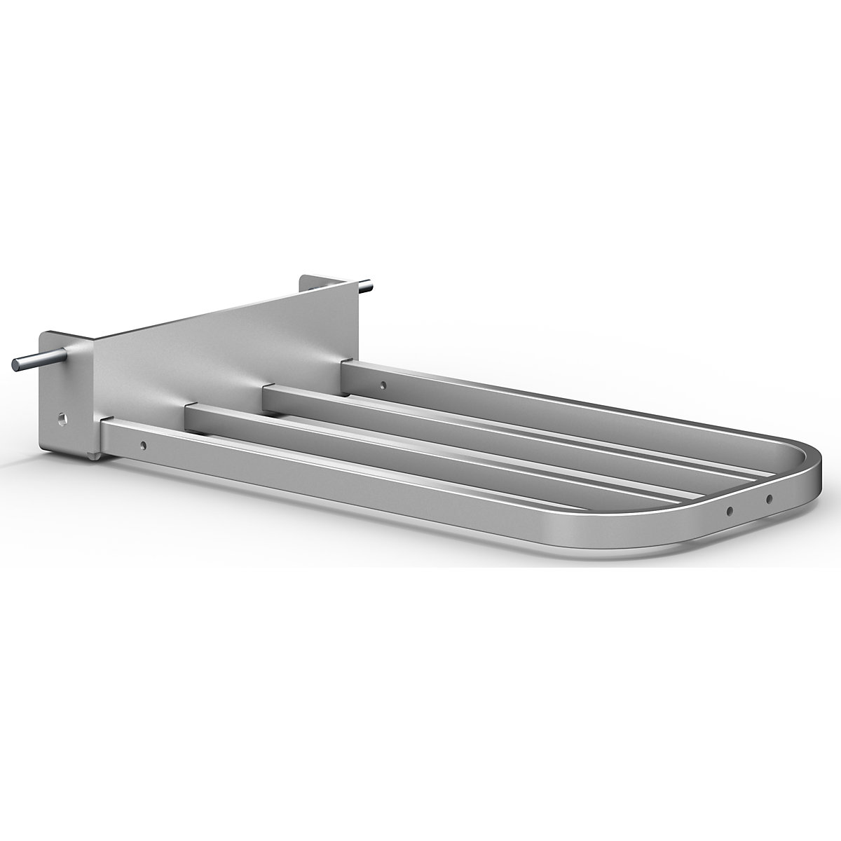 Carrello per sacchi, piano di appoggio per pacchi – eurokraft pro, largh. x prof. 430 x 250 mm, alluminio-0