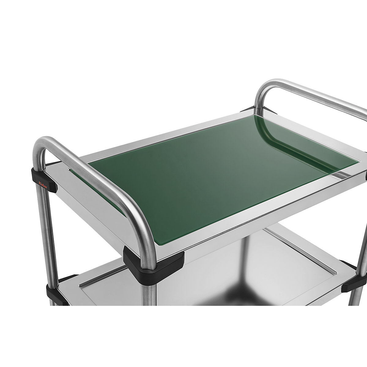 Ripiano per carrello di servizio in acciaio inox 640-RL, in vetro, verde scuro-0