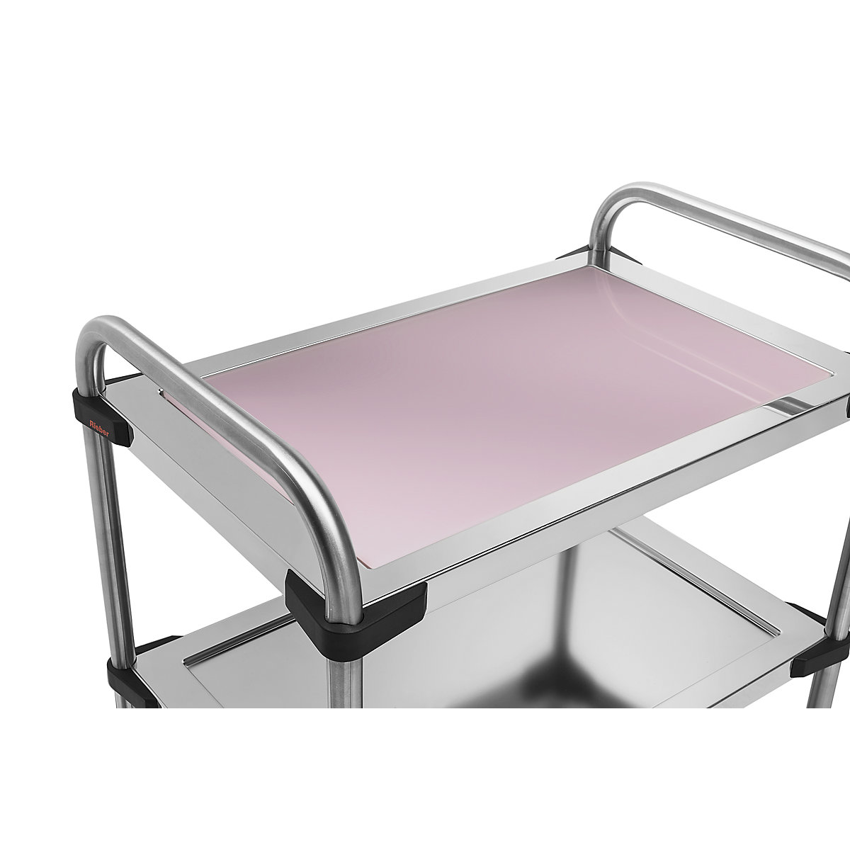 Ripiano per carrello di servizio in acciaio inox 640-RL, in vetro, rosé-0