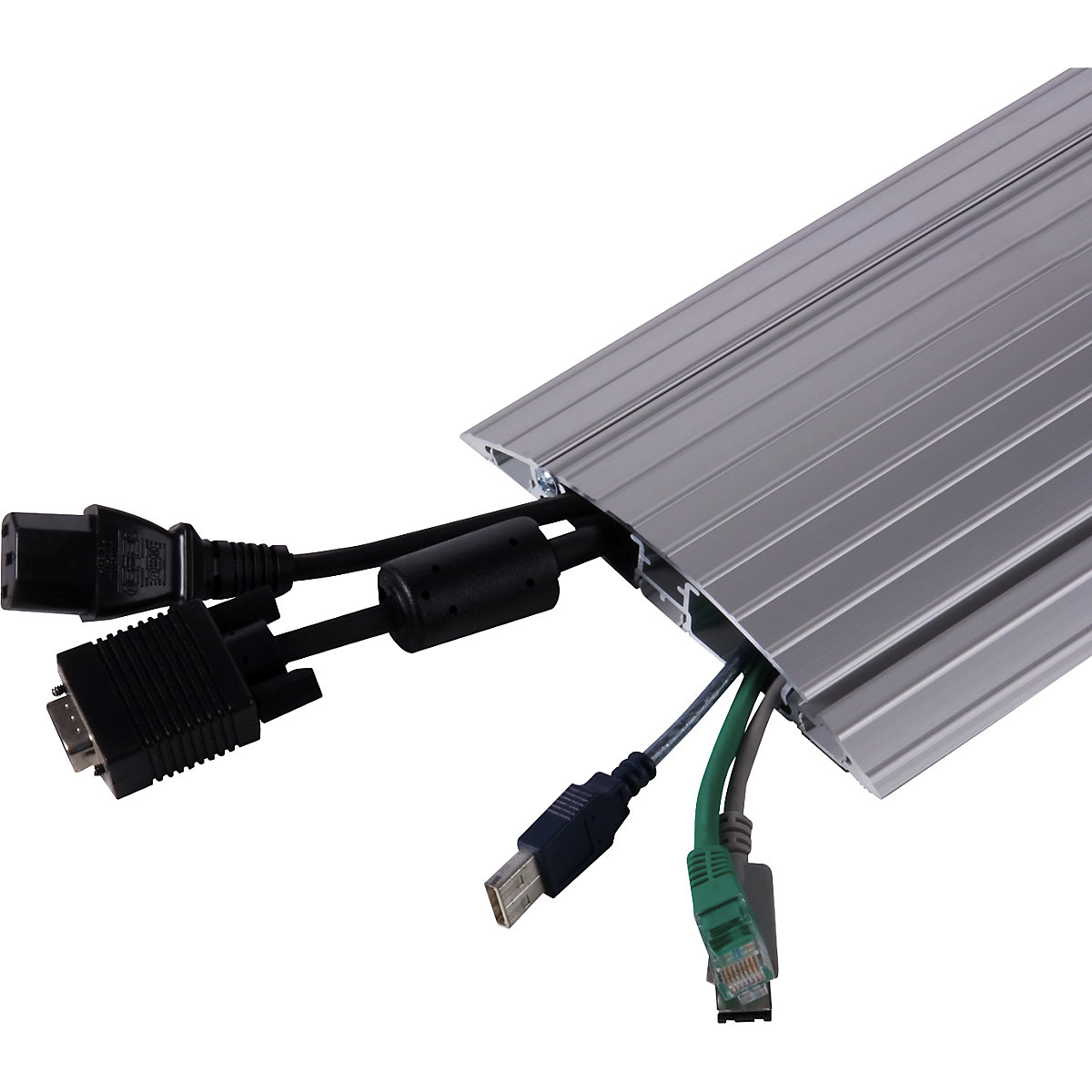 Canalina proteggi cavi – Dataflex, diritta, chiudibile, argento-0