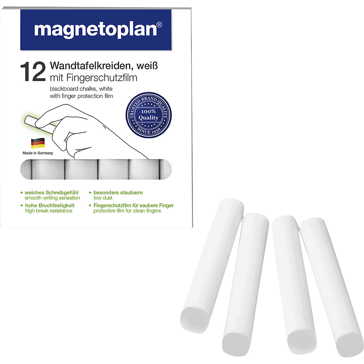 Gesso – magnetoplan, arrotondato, bianco, conf. da 288 pezzi-0