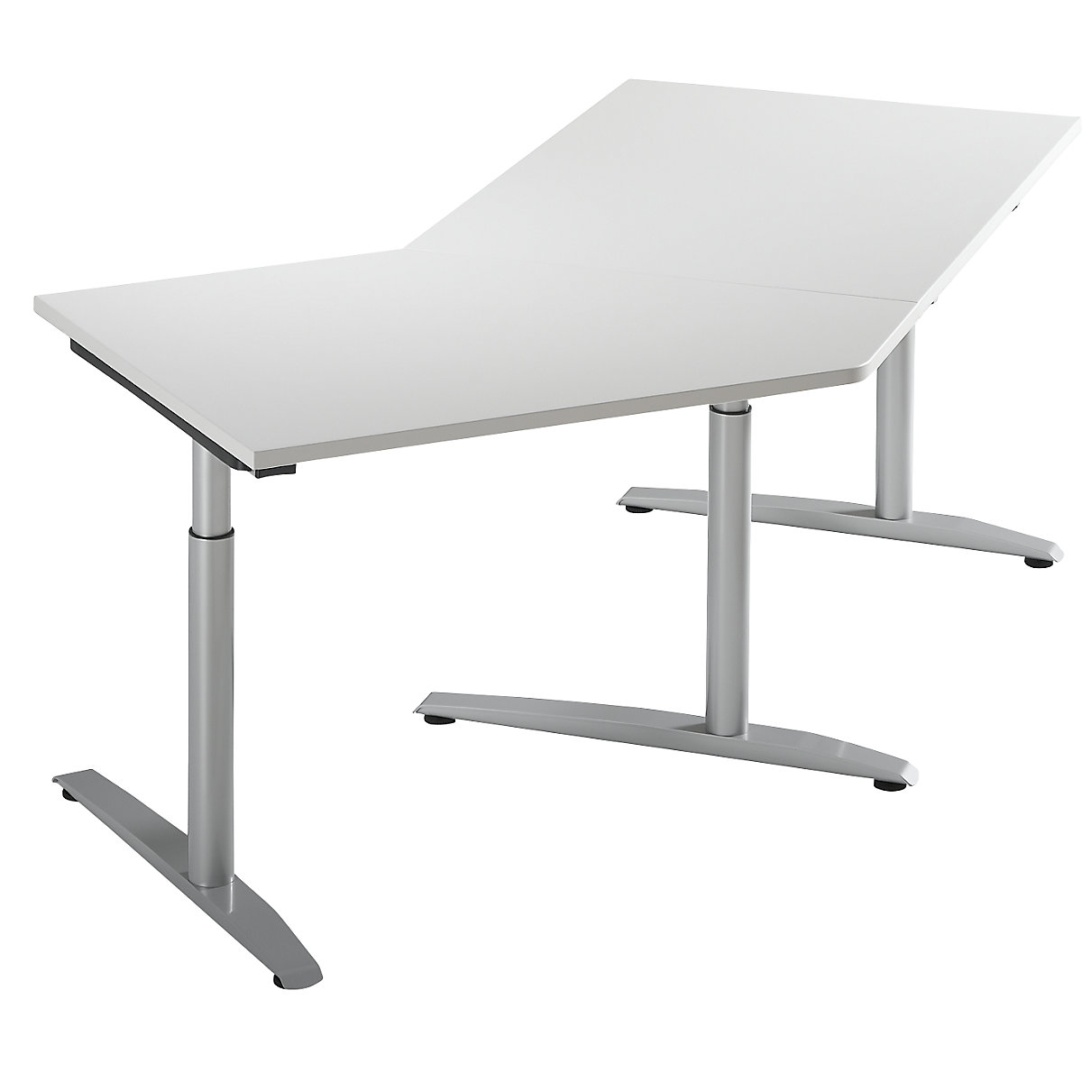 Piano laterale, altezza regolabile 650 – 850 mm HANNA, 45°, per montaggio a sinistra, grigio chiaro-0