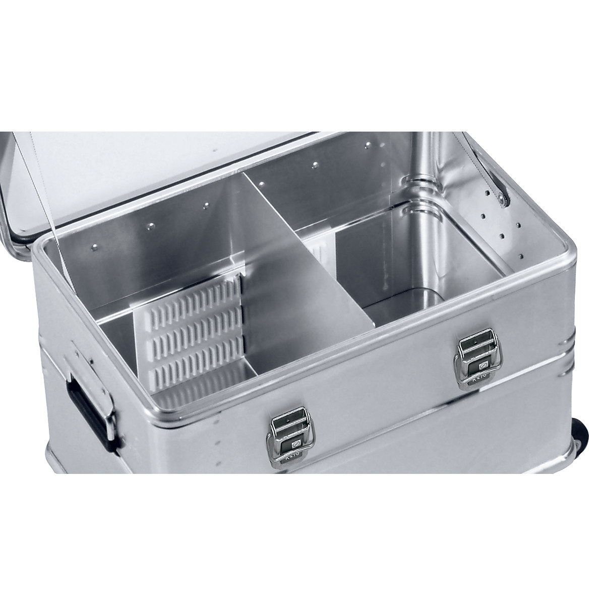 Aluminium combination box divider set – ZARGES, for 60 / 81 litre box, 1 partition wall, 2 grid dividers-0