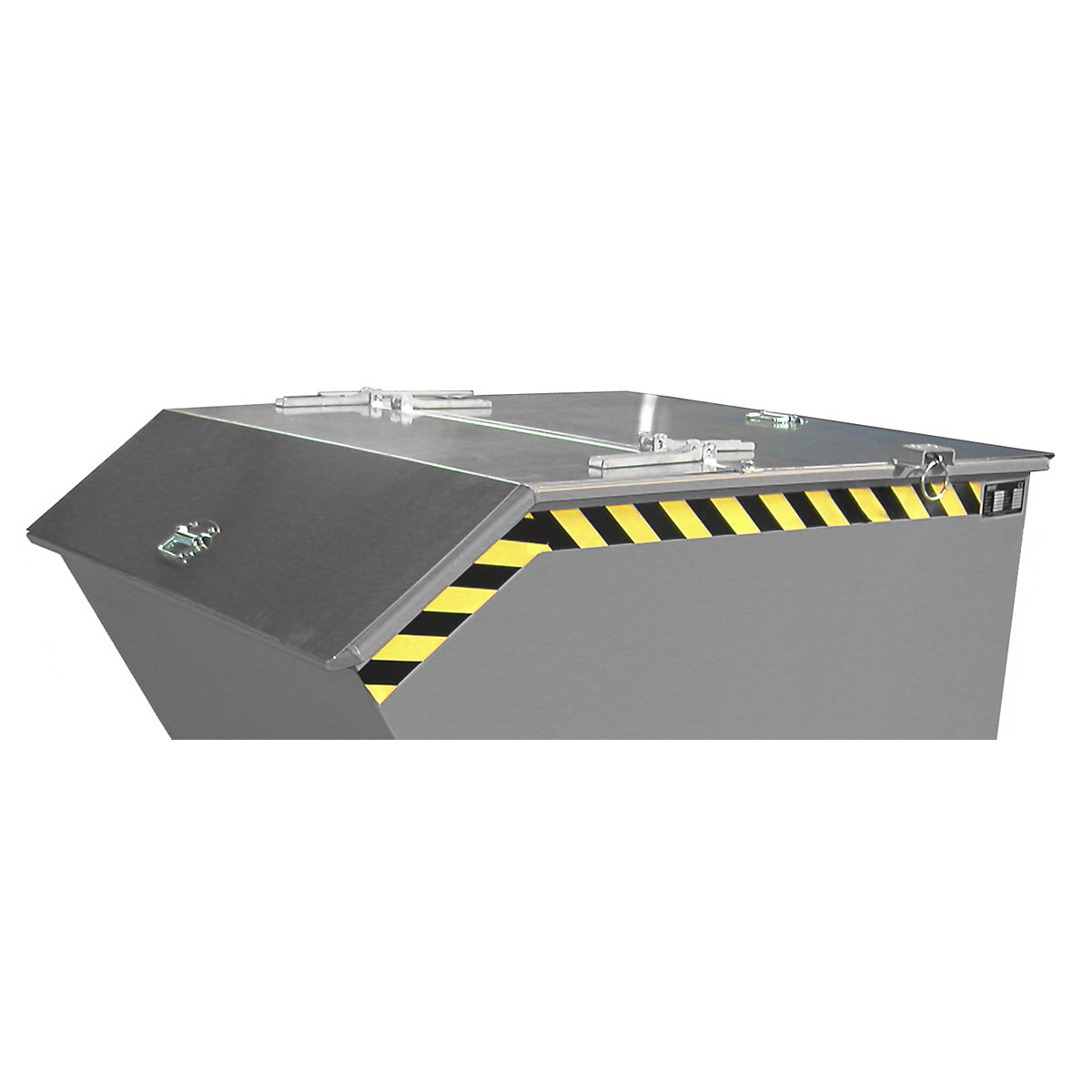 Hinged lid – eurokraft pro, for 2 m³ container capacity, zinc plated-0