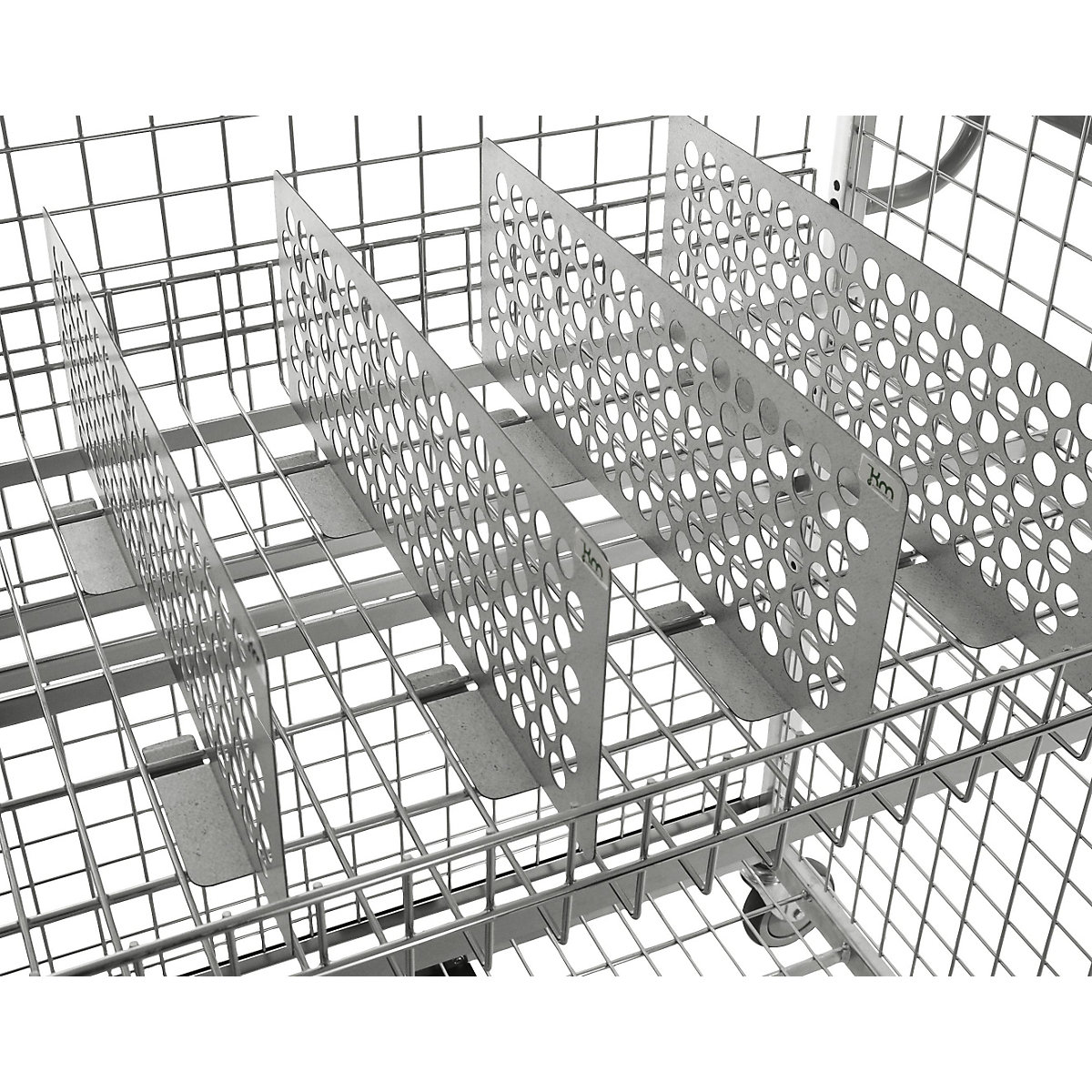 Mesh shelf divider – Kongamek, made of aluminium-zinc sheet, weight 0.79 kg-0