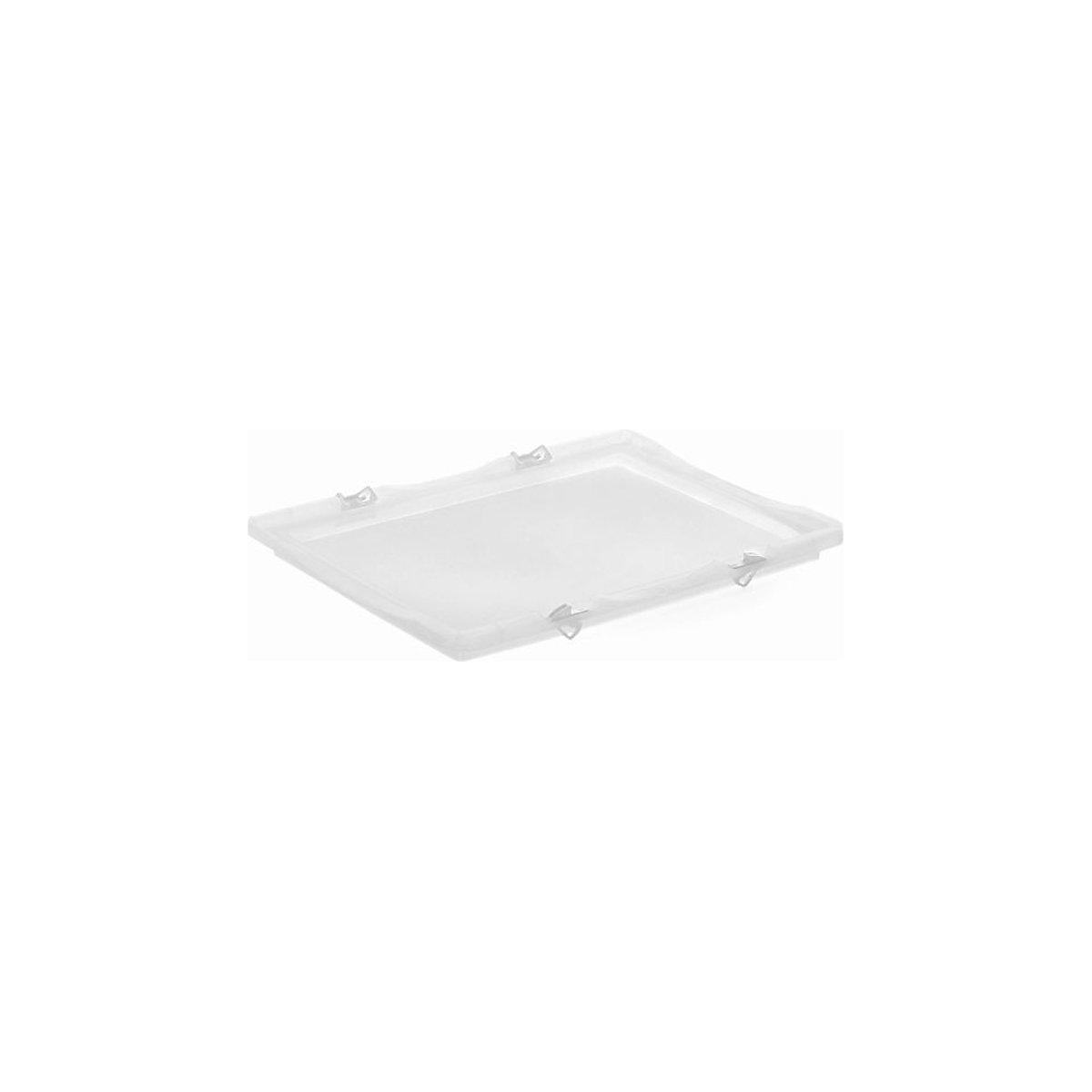 Translucent hinged lid, external LxW 600 x 400 mm, made of polypropylene-0