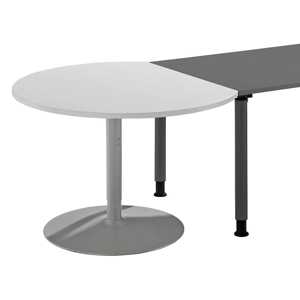 Add-on table THEA, with round base, antique white-0