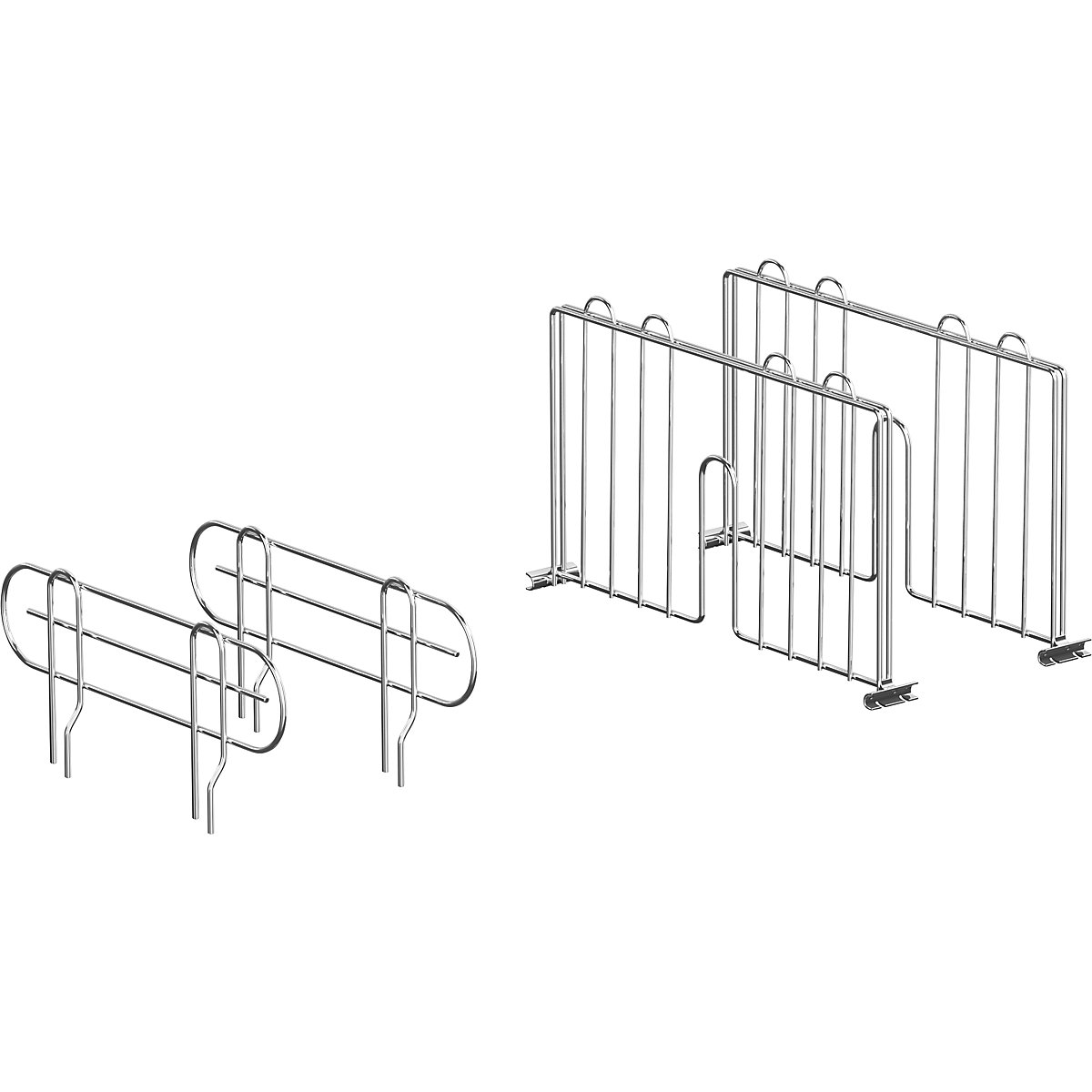 Set of shelf dividers and lateral stops
