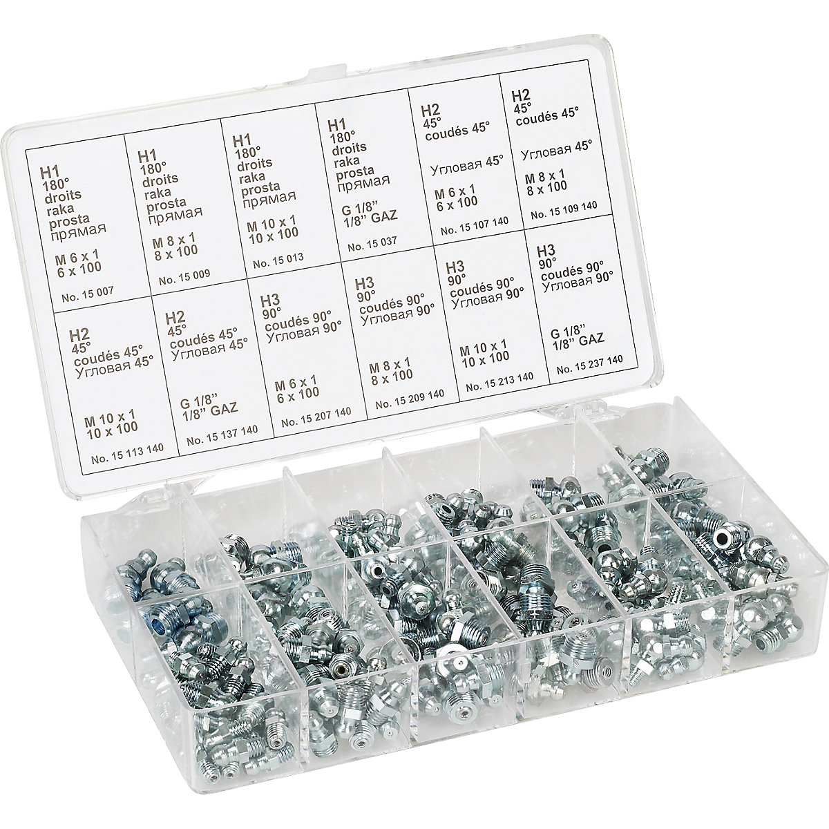 Box of assorted grease nipples – PRESSOL