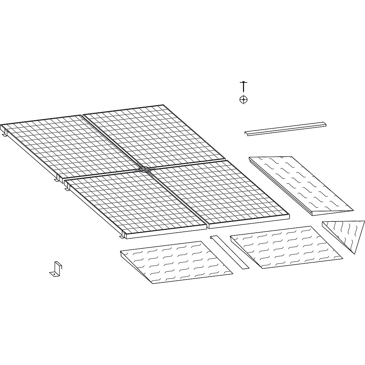 Connecting rail for steel low profile sump tray – LaCont (Product illustration 2)-1