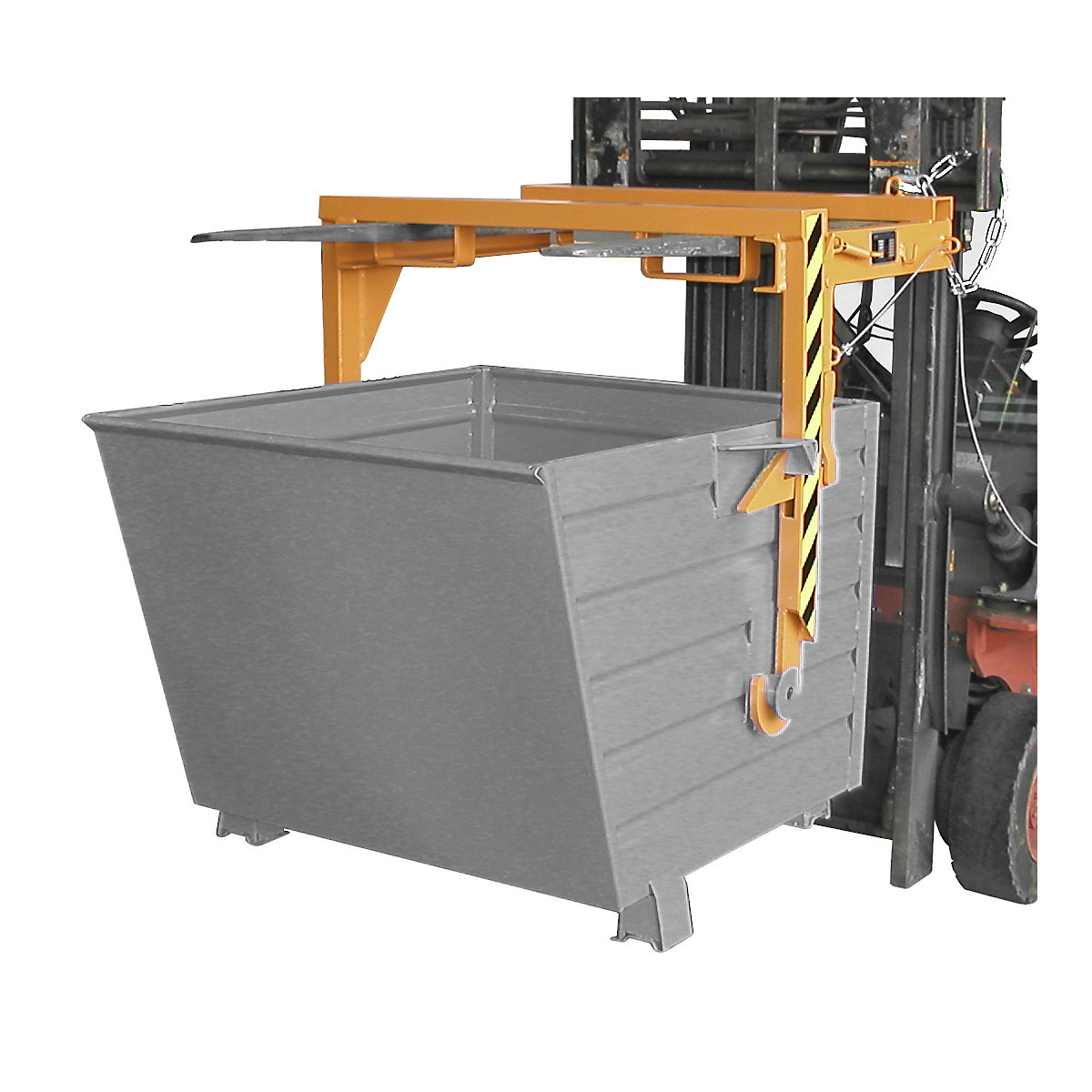 Forklift support bar for tilting skips and stacking containers - eurokraft pro