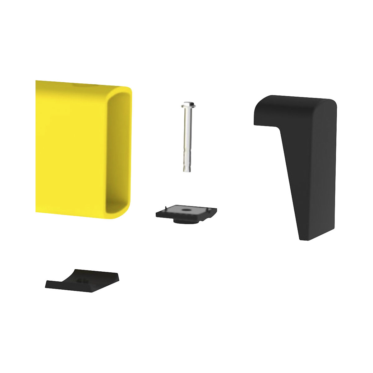 End piece/fastener, for crash protection floor barrier, pack of 2-0