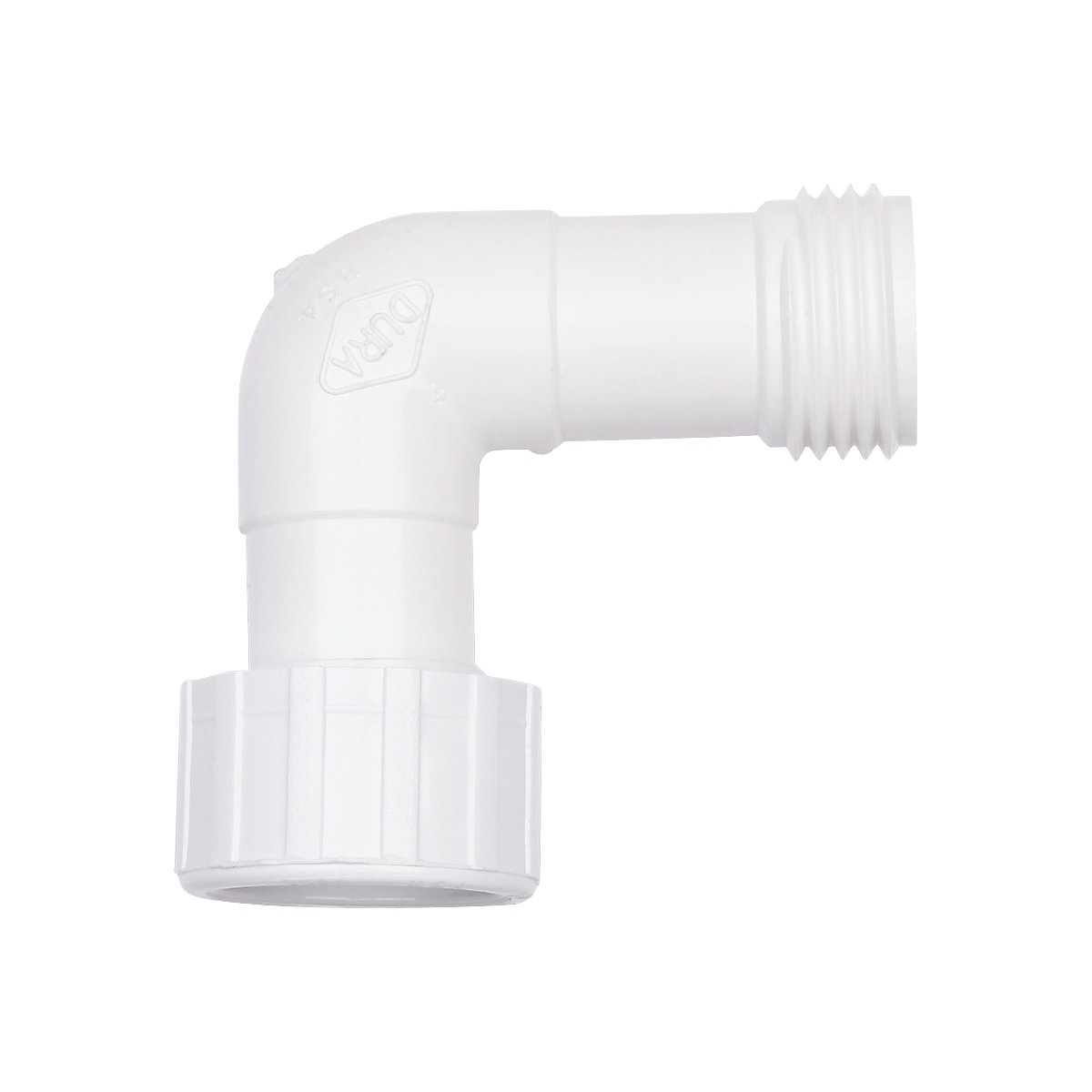 Angular hose connection, made of PVC, white-0