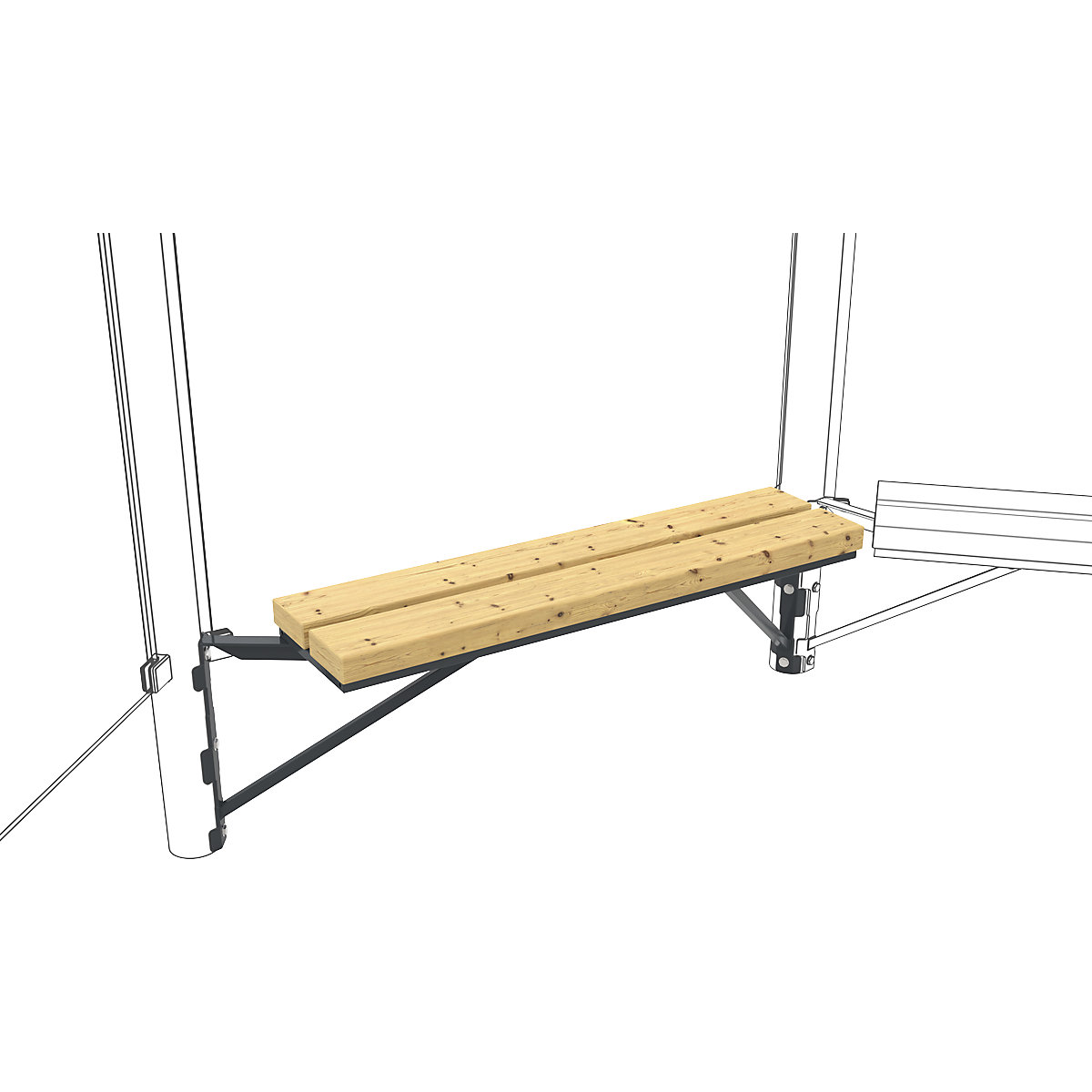 Bench seat for pavilion style shelter for persons