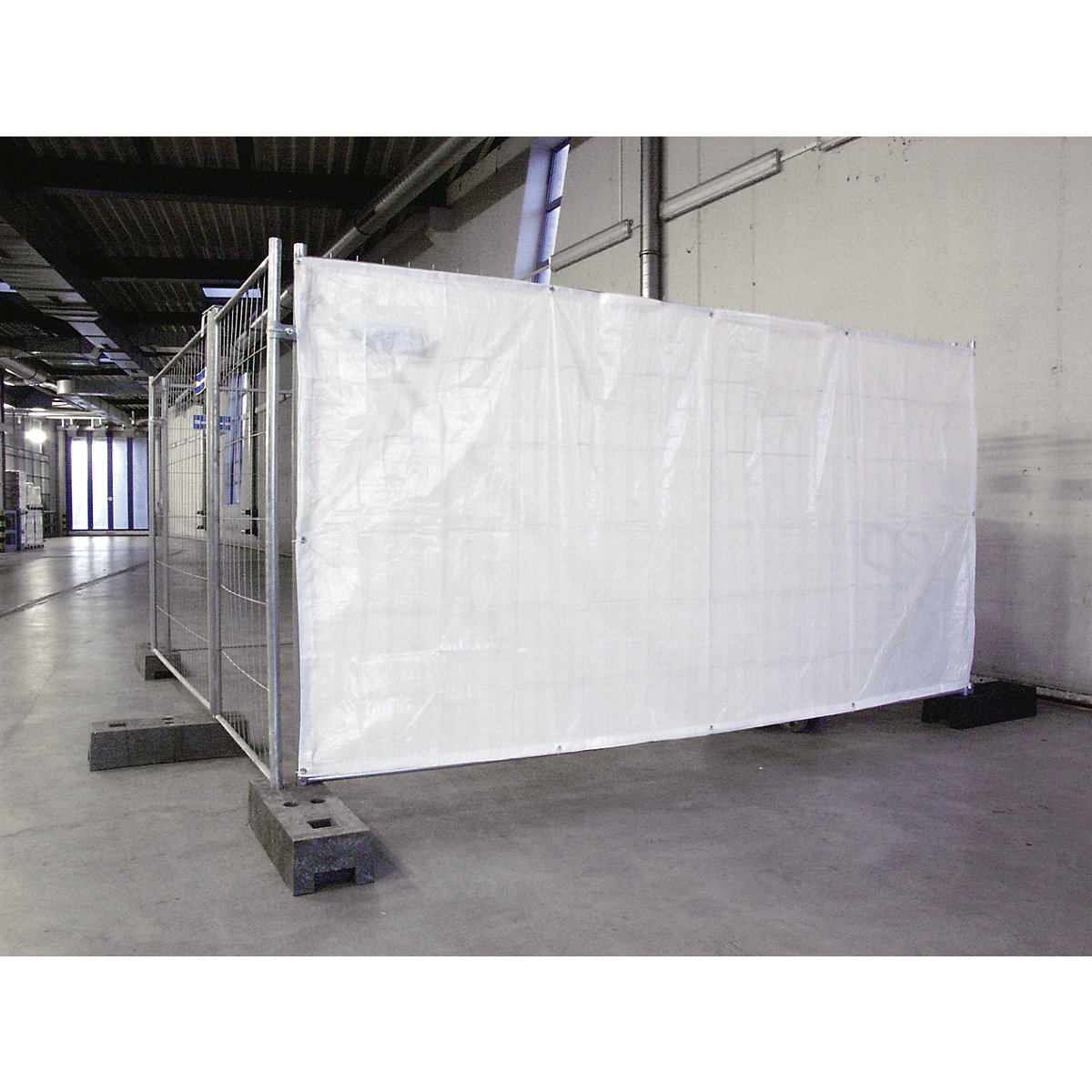 Opaque sheet for mobile security fencing