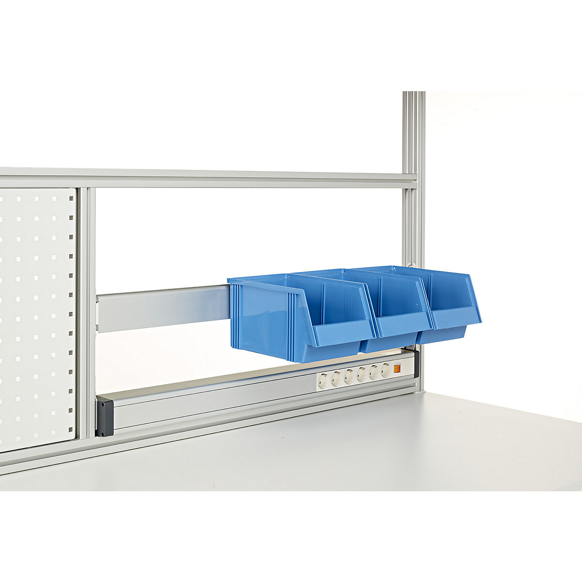 Suspension rail for open fronted storage bins – Treston, max. load 15 kg, for table width 1500 mm-0