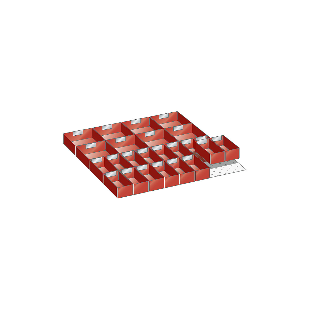 Caixa de encaixe em plástico – LISTA, para armário com dimensões 717 x 725 mm, para altura das gavetas de 100 mm-0