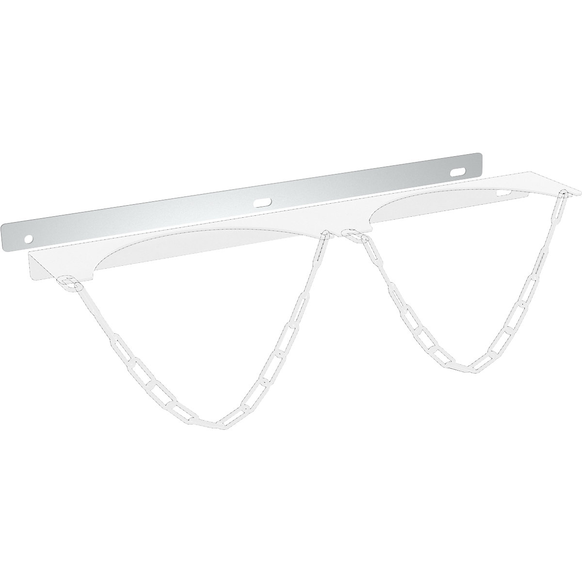 Chapa de fixação para painéis em grade – eurokraft basic, para suporte de parede para garrafas de gás com Ø máx. 230 mm, para 2 garrafas-0