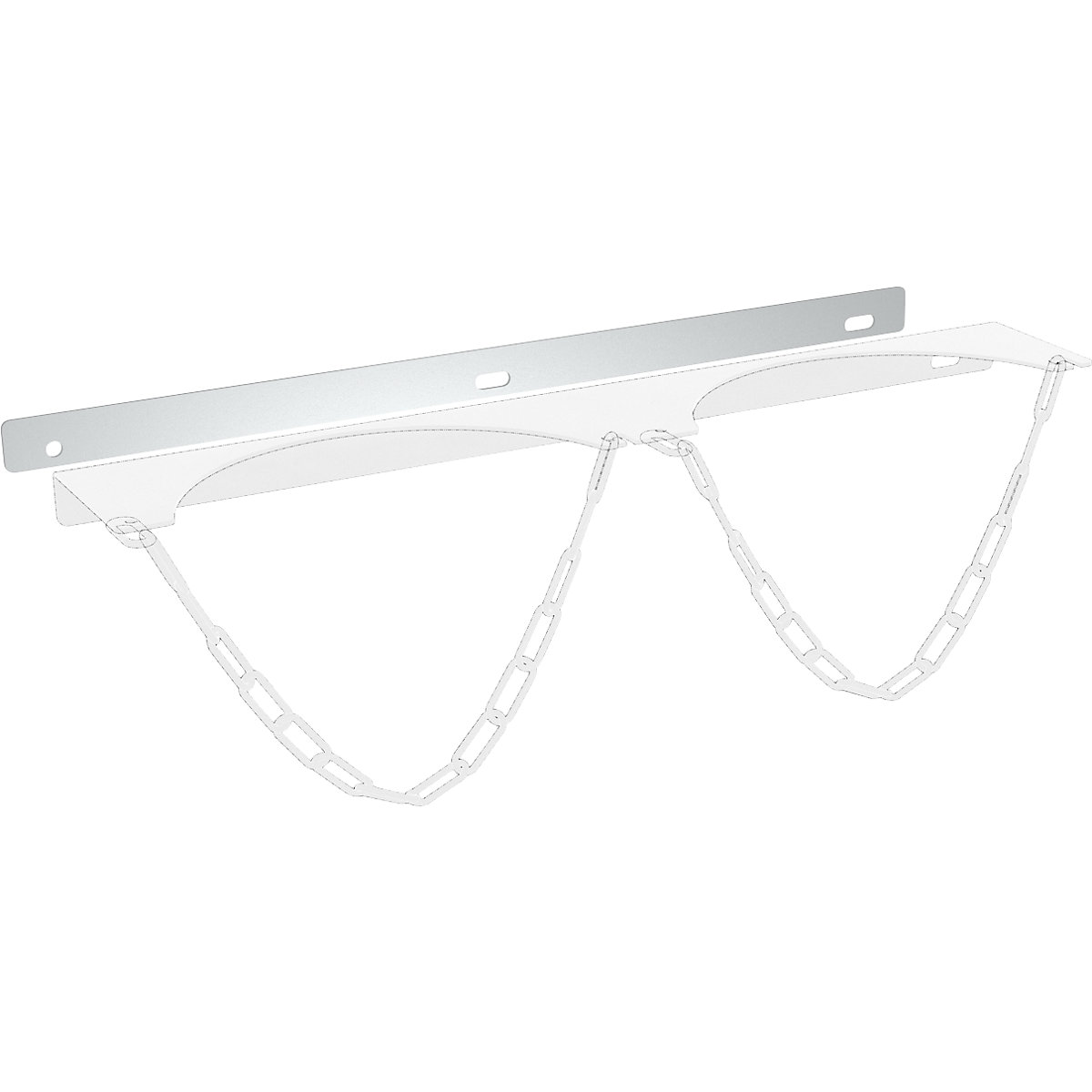 Chapa de fixação para painéis em grade – eurokraft basic, para suporte de parede para garrafas de gás com Ø máx. 320 mm, para 2 garrafas-0