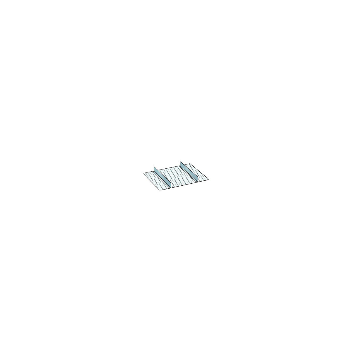 LISTA – Conjunto de divisórias para gavetas com dimensões de 459 x 459 mm, alumínio, 2 paredes separadoras, altura frontal 150 mm