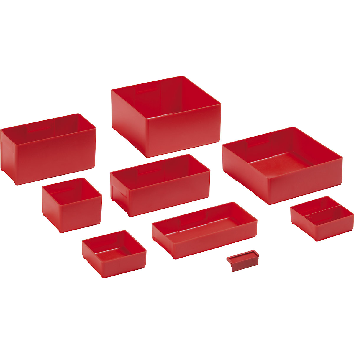 Divisória para gavetas – LISTA, caixas de encaixe, 75 x 75 mm, altura da gaveta 50 mm, embalagem = 12 unid.-0