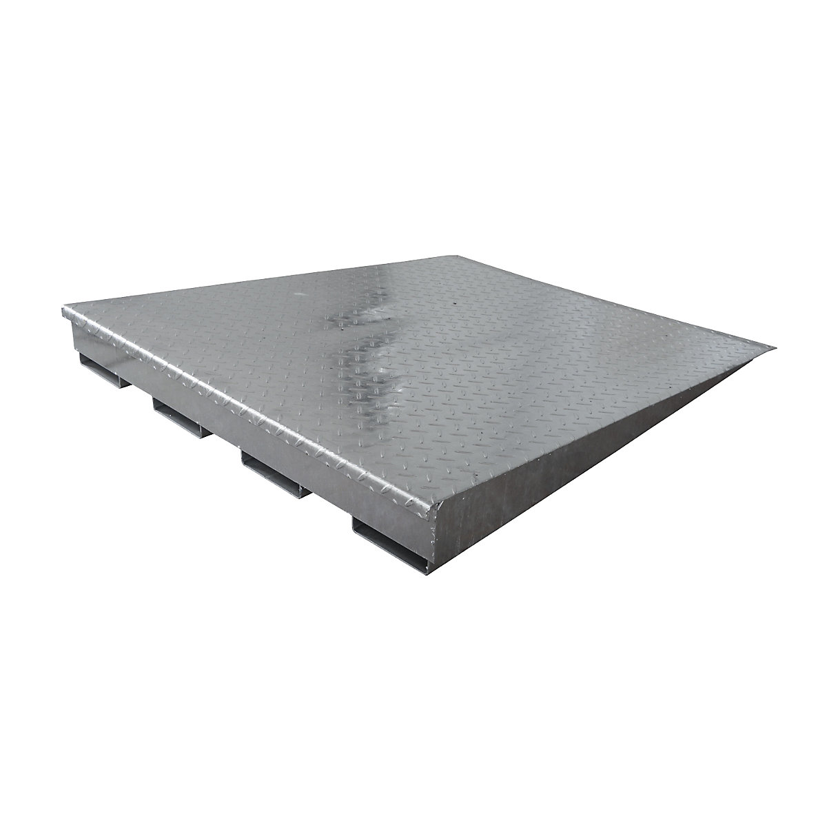 Rampa de acesso para cuba plana em aço, galvanizada – LaCont, profundidade 1150 mm, carga sobre rodas 500 kg, largura 950 mm-0